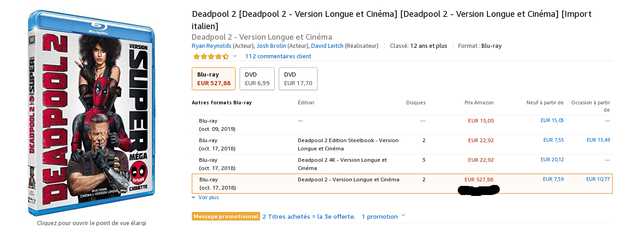 Amaray de Deadpool 2 a precio de derribo......