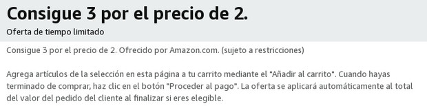 oferta 3x2 en cine en amazon usa