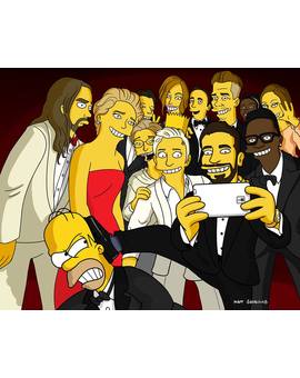 Selfie de los Oscar versión Simpsons
