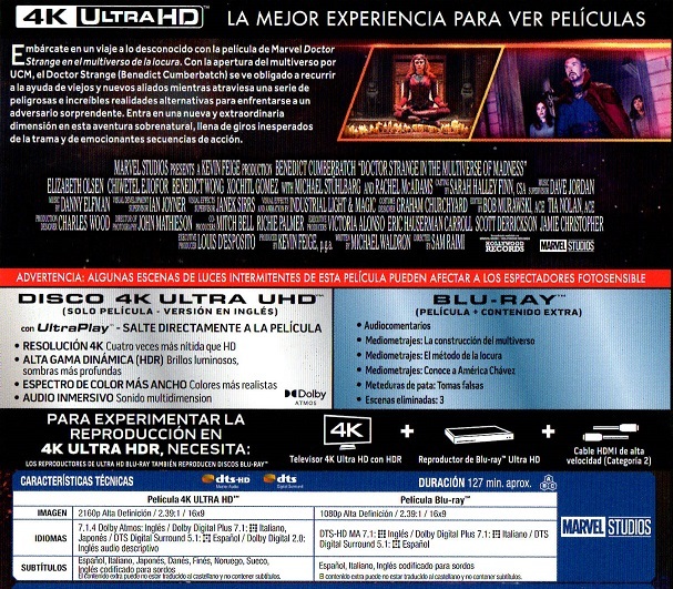 Duda con los idiomas del 4k del Doctor Strange En el Multiverso