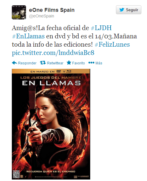 Fecha oficial BD y DVD de En Llamas en España