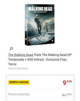 5ª Temporada de TWD por 9,99€ (9,45€ socios) en Fnac