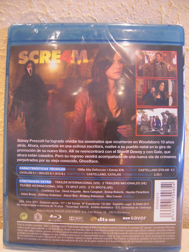 Trasera Scream 4 con extras capados (de vuelta va)
