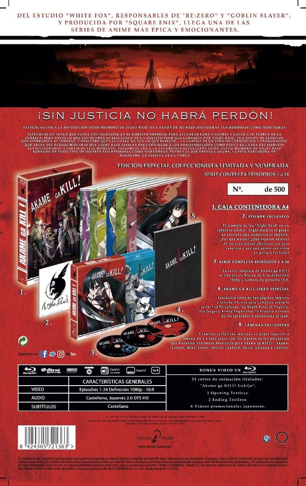 AKAME GA KILL Serie completa Edición Coleccionista Blu-ray