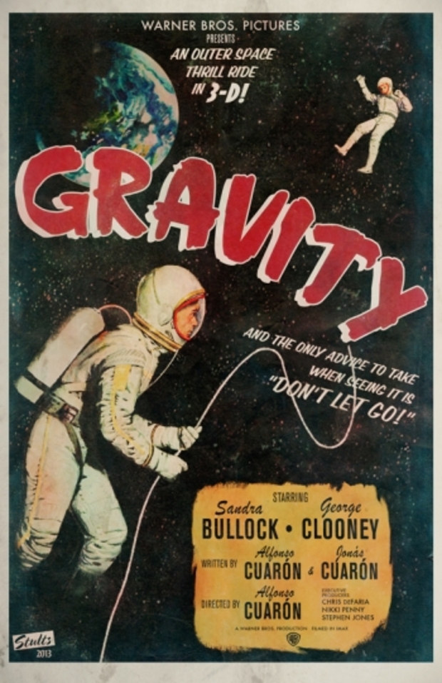 Poster fan de GRAVITY.  Cartel que hubiera tenido si se hubiera estrenado en los años 50