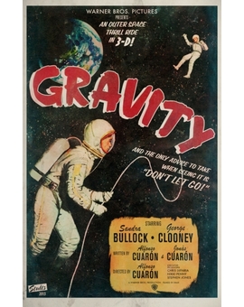 Poster fan de GRAVITY.  Cartel que hubiera tenido si se hubiera estrenado en los años 50