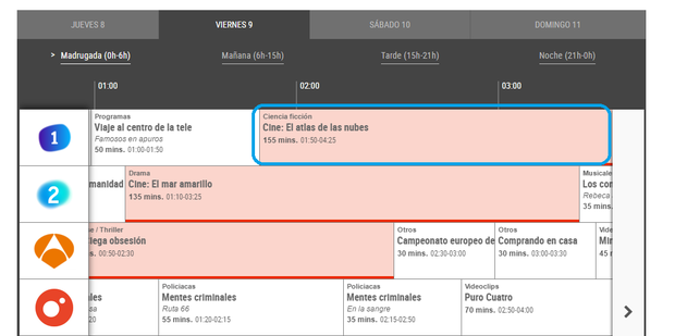 Horario decente para una peli larga.