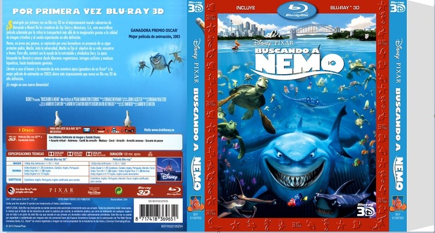 Slipcover Buscando a Nemo 3D 1 Disco 
