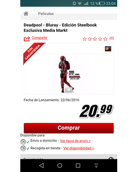 Deadpool steelbook MM disponible de nuevo...