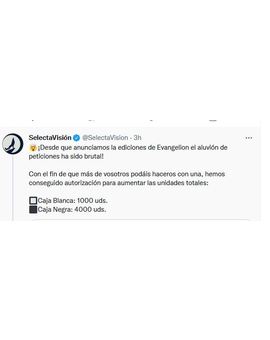 Aumentan el numero de unidades de las ediciones de Evangelion