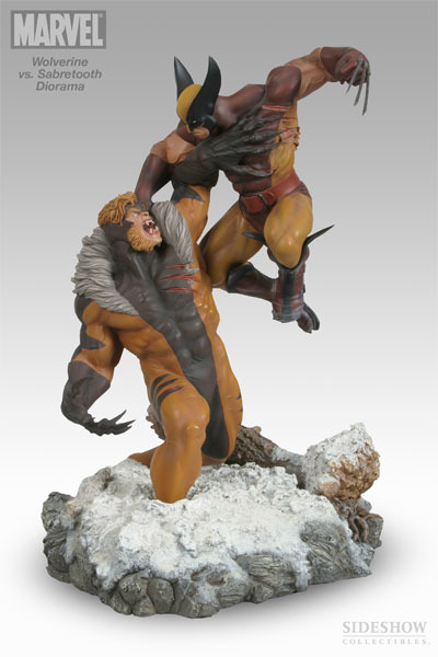 Figura de Lobezno vs Dientes de Sable, diorama de sideshow