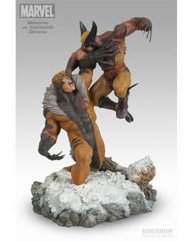 Figura de Lobezno vs Dientes de Sable, diorama de sideshow