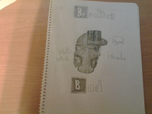 Fan art a mano de Breaking Bad,  se acepta todo tipo de críticas pero sin insultar