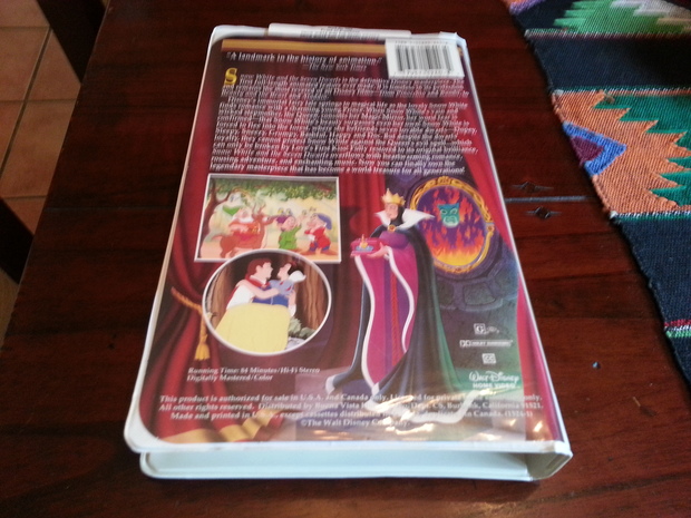 Blancanieves Y Los Siete Enanitos VHS Edición USA Contraportada