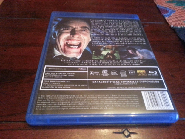 Christopher Lee Drácula Blu-ray Contraportada
