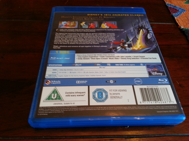 Walt Disney La Bella Durmiente Blu-ray Edición UK 2104 Contraportada