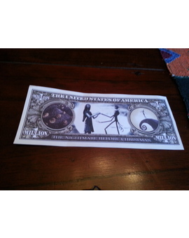 Tim Burton Walt Disney Pesadilla Antes De Navidad Billete Conmemorativo Parte Trasera