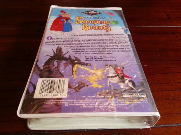 Walt Disney La Bella Durmiente Edición USA Primera Ediciñon En VHS De 1986 Nueva Y Precintada De Fábrica Contraportada