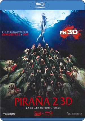 Caratula del Blu-ray español de Piraña 3DD (Piraña 3D 2).