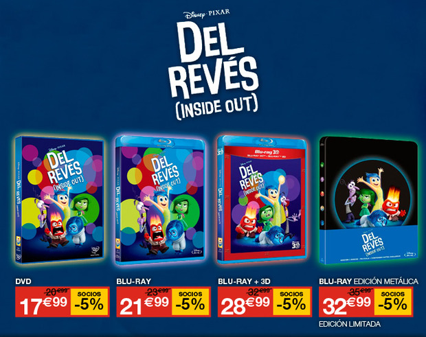 Del revés Inside out precios Fnac
