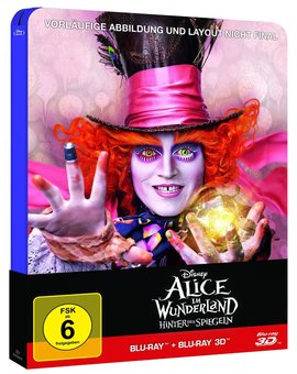 Imagen del steelbook de Alicia detrás del espejo