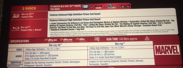 Idiomas steelbook Civil War de Zavvi