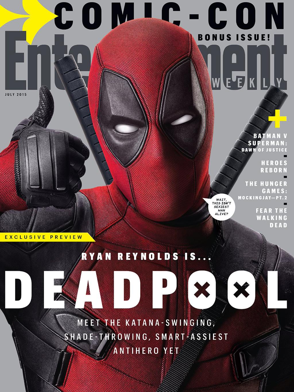 DEADP⊙⊙L, the sexiest man alive portada de Entertainment Weekly