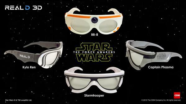 BB-8, Cap Phasma, Kylo Ren y Stormtrooper tendrán una edición especial de gafas RealD3D 