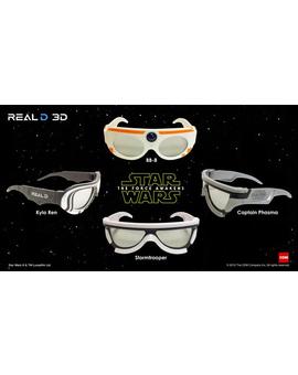 BB-8, Cap Phasma, Kylo Ren y Stormtrooper tendrán una edición especial de gafas RealD3D 