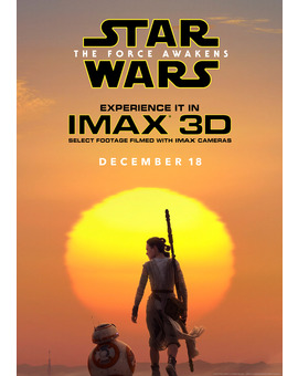 El sol se pone pero el viaje sólo ha comenzado para BB-8 y Rey en el póster exclusivo de Imax®