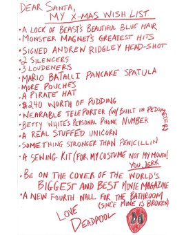 12 DAYS OF DEADPOOL #4, Lista de deseos de navidad de Deadpool