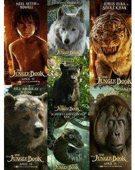 Pósters de personajes y clip de El Libro de la Selva