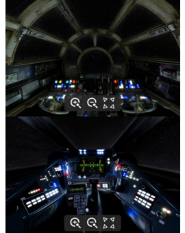Vistazo en 360º a las cabinas del Halcón Milenario y de un X-wing