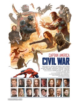 Capitán America Civil War, póster del artista Paolo Rivera