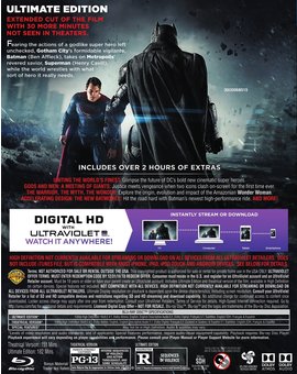 Trasera del blu-ray de Batman V Superman