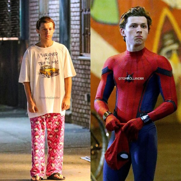 "Penica" Parker XD y SpiderMan haciendo cosas de SpiderMan en vídeos y fotos del rodaje en Nueva York