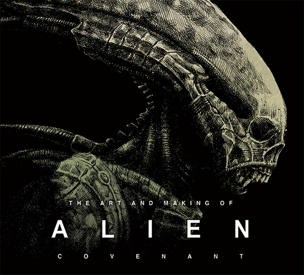 Portada de The Art and Making of Alien Covenant, con un arte conceptual de Dane Hallet