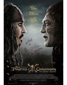 Póster alemán de Piratas del Caribe Los Muertos No Cuentan Cuentos