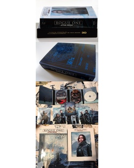 Fotos desde blu-ray.com de la edición digipack exclusiva de Target de Rogue One con un disco con 10 minutos más de extras en un disco dvd