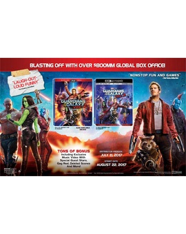 Guardians Of The Galaxy Vol.2, casi 50 minutos de extras y  primer UHD de Disney-Marvel
