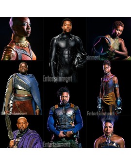 Retratos de los protagonistas de Black Panther (Pantera Negra)