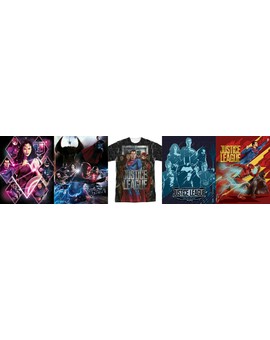 52 imágenes de material promocional (camisetas, tazas, pósters) de La Liga de la Justicia