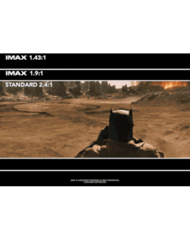 Las cuatro escenas (unos 25 minutos en total) rodadas con cámaras IMax de Batman V Superman, en relación de aspecto `abierta a 1.78