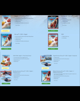 Ediciones americanas de Cars 3 en blu-ray y 4K, y extras