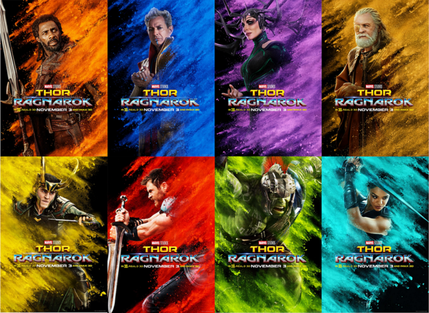 Pósters de personajes de THOR Ragnarok
