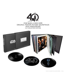 Banda Sonora Original de Una Nueva Esperanza (La Guerra de las Galaxias: Star Wars) Edición 40 Aniversario con 3 vinilos y libro de 48 páginas, con holograma 3D; a partir del 29 de Noviembre