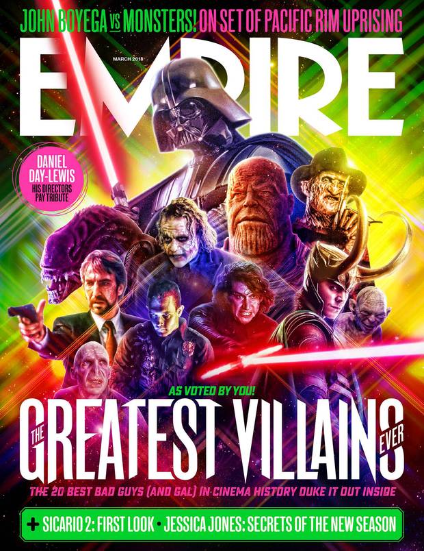 Portada de EMPIRE del número especial con los Grandes Villanos del Cine (votado por sus lectores)