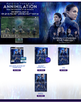 Portada y extras de las ediciones americanas de ANIQUILACIÓN