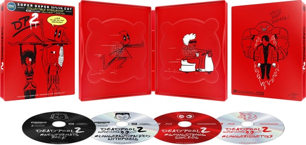 Diseño completo del estuche metálico de DEADPOOL 2 de Best Buy