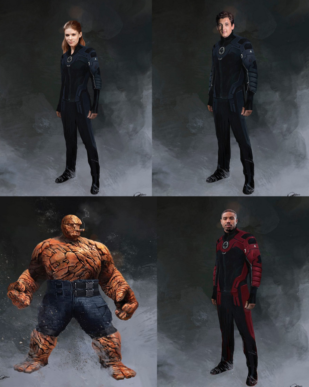 Artes conceptuales de Los 4 fantásticos para la versión de Tim Miller de DEADPOOL 2